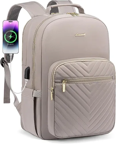 Miniatura 8 de LOVEVOOK - Mochila de 15.6 pulgadas para laptop, para mujer, bolsa de laptop para mujer, mochila de viaje linda, mochila profesional para Púrpura