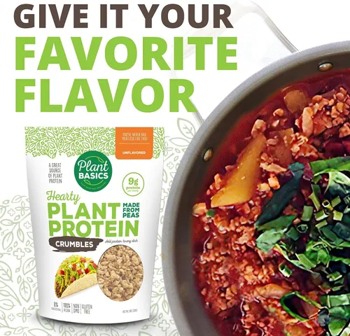 Miniatura 5 de Plant Basics - Proteína vegetal abundante - Crumble sin sabor, bolsa a granel de 6 libras, hecha de guisantes, sin OMG, sin gluten, baja en grasa