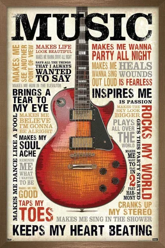 Miniatura 15 de Trends International Music Inspires Me Wall Poster, 14.725" x 22.375", Barnwood Framed Version