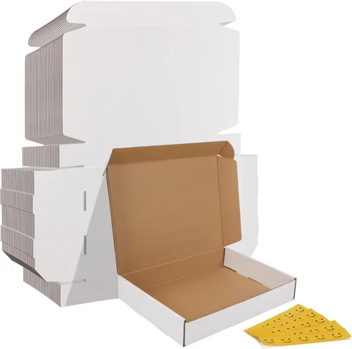 Miniatura 8 de HORLIMER - Cajas de envío pequeñas de 7x5x2, conjunto de 50, caja de cartón corrugado blanca para envío de correspondencia