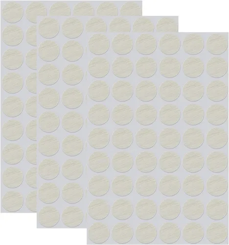Miniatura 8 de 162 calcomanías autoadhesivas de PVC para agujeros de tornillo, 3 hojas de plástico, cubierta texturizada a prueba de polvo e impermeable, 0.827 in