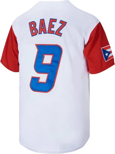 Miniatura 3 de #9 Baez Puerto Rico World Game Classic - Camiseta de béisbol para hombre con costuras S-XXXL