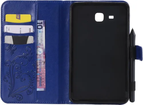 Miniatura 4 de Funda para Samsung Galaxy Tab A 7.0 2016 (SM-T280/T285) con portalápices [Encendido/apagado automático] Folio Stand Smart Magnetic Wallet Embossed