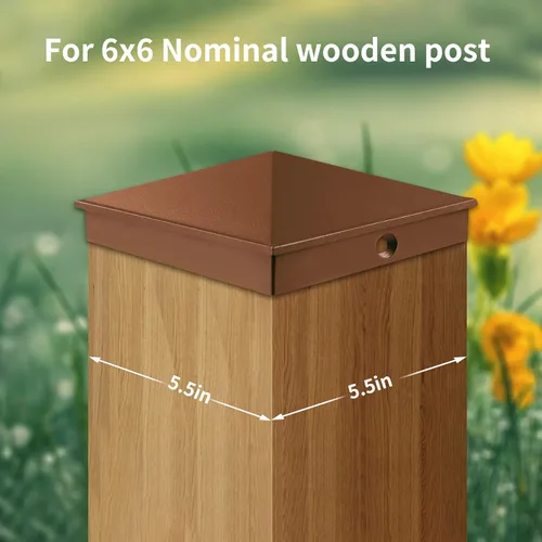 Miniatura 48 de Azdele Tapas de aluminio piramidal de 4 x 4 para postes nominales de madera de 4 x 4 pulgadas (verdadero 3.5 x 3.5 pulgadas), con superficie