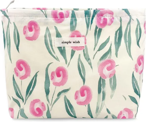 Miniatura 13 de Bolsa de maquillaje estética grande, bolsas de cosméticos florales para mujeres y niñas, organizador de maquillaje de lona con cremallera, bolsa