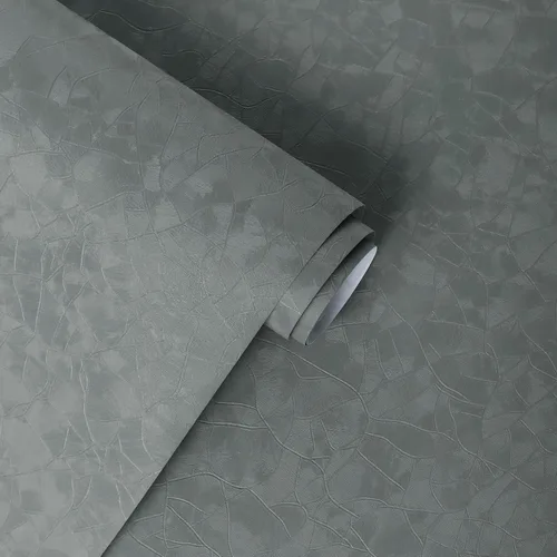 Yasinet Papel tapiz removible para despegar y pegar, moderno, color gris y verde en relieve, grueso autoadhesivo texturizado papel de contacto para