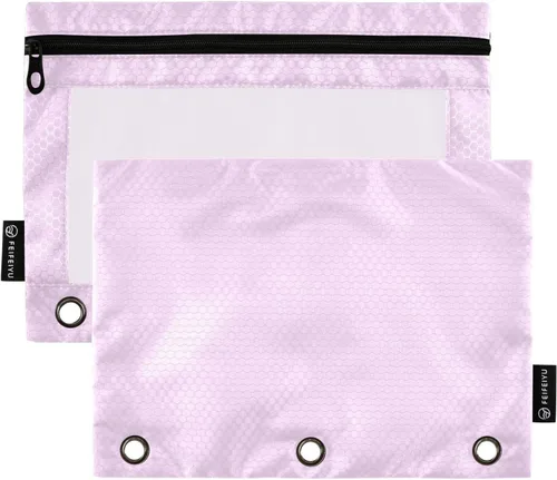 Miniatura 6 de Firebrick Zipper Pencil Pouch for 3 Ring Binder with Clear Window,Pencil Case 2 Pack Firebrick