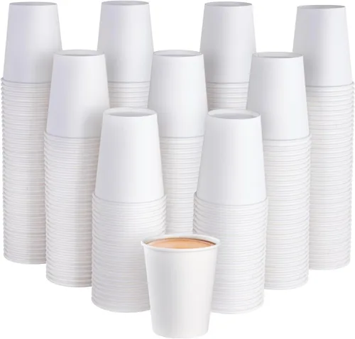 JOLLY PARTY Paquete de 300 tazas de café de papel desechables de 8 onzas, tazas de bebida caliente/fría para agua, tazas de café de papel, tazas de