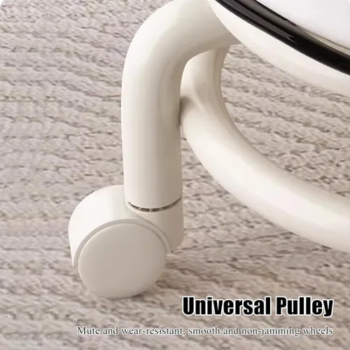 Miniatura 5 de Silla de polea de acrílico, taburete bajo con polea de respaldo, taburete ergonómico bajo para limpieza del hogar, taburetes de oficina, lavandería