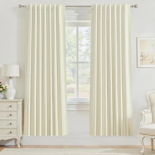 Miniatura 42 de Cortinas opacas de 54 pulgadas de largo para dormitorio, sala de estar, cortinas beige con aislamiento térmico, oscurecimiento de la habitación