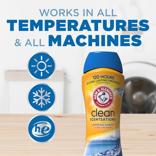 Miniatura 4 de ARM & HAMMER Clean Scentsations Potenciador de Aroma para Lavado, Potenciador de Aroma para Lavandería aroma Purifying Waters, 45 onzas