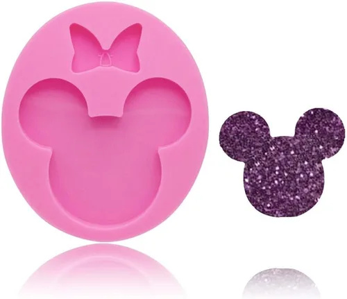 Miniatura 6 de 3 piezas de cabeza de ratón brillante brillante con lazo de amor para enfermera, forma de sombrero de enfermera, molde de silicona para bricolaje