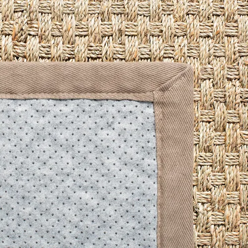 Miniatura 9 de SAFAVIEH Alfombra de área de 8x10 - Colección de fibra natural - Grande - Natural y gris, hierba marina, patrón de tejido de canasta (NF114P)