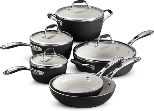 Miniatura 10 de Tramontina Ceramica Deluxe - Sartén antiadherente de cerámica de 10 pulgadas, apta para horno, color negro metálico