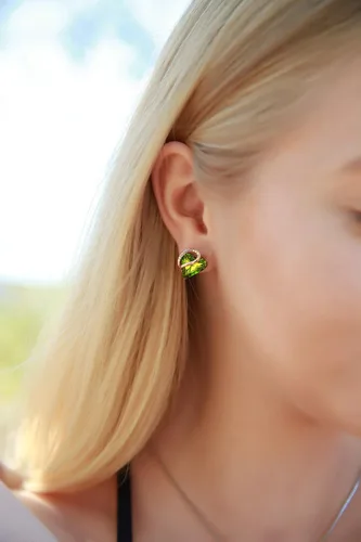Miniatura 3 de Leafael Aretes chapados en oro rosa de 18 quilates con corazón de amor con piedra curativa joyería de cristal de regalo para mujer Metal Cristal