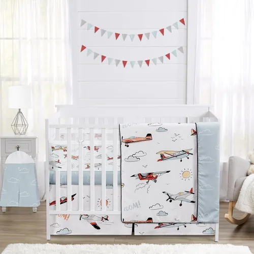 Miniatura 9 de Sweet Jojo Designs Acuarela dinosaurio dinosaurio niño bebé cuna juego de cama infantil habitación de bebé transpirable malla transpirable cuna