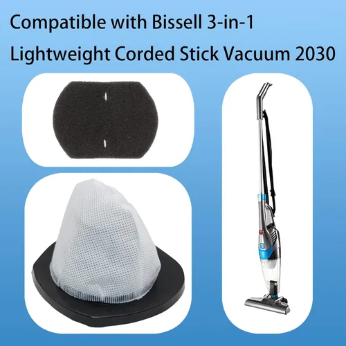 Miniatura 2 de Paquete de 3 filtros de vacío 2030 y 6 filtros de espuma 2030 compatibles con modelos de aspiradora Bissell 2030, 20303, 20306, 20307, 20309, 2030H