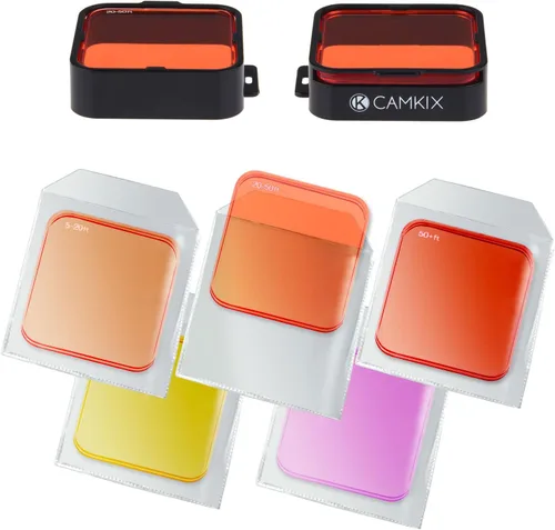Miniatura 2 de Juego de lentes para sumergir cámara GoPro HERO, en colores variados para filmar y tomar fotografías debajo del agua, colores vívidos, con contraste