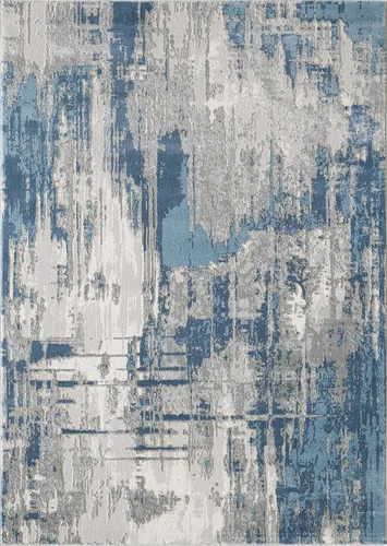 Miniatura 2 de Abani Rugs - Alfombra decorativa de 6 x 9 pies, diseño abstracto azul y gris, estilo rústico y contemporáneo, estilo moderno, colección Vista