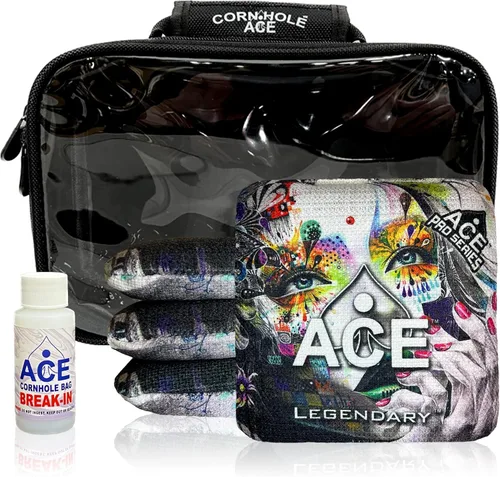 Miniatura 10 de Legendario Bolsos Cornhole ACE Pro + Kits PRO De doble lado, resbaladizos y pegajosos para todo clima Bolsa de descanso opcional y estuche