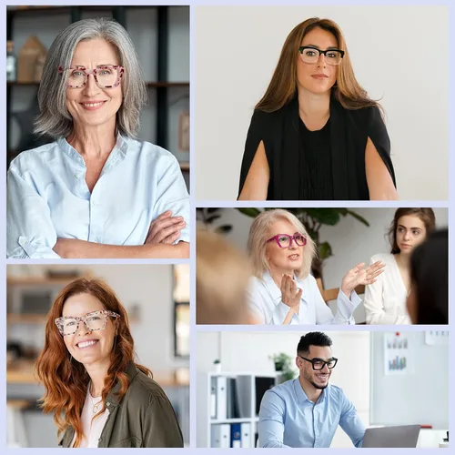 Miniatura 6 de Gafas de lectura para mujer, paquete de 5 lentes de lectura con bloqueo de luz azul con bisagra de resorte para computadora Multi-a01
