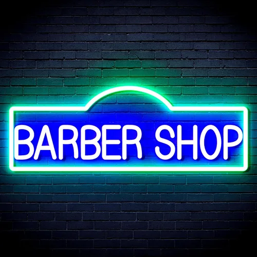 Miniatura 10 de ADVPRO Señal de neón LED de silicona flexible de Barber Shop - rojo y azul - st16s42-fnu0358-rb