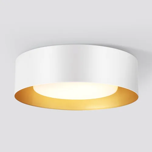 Lámpara de techo moderna de mediados de siglo, 2 luces minimalistas redondas cerca del techo, lámpara de techo de tambor blanco con pantalla de