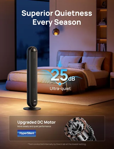 Miniatura 6 de Dreo Combo de ventilador de torre y calentador, ventiladores de pie de 29.2 pies/s para dormitorio, 17 niveles, 6 modos, oscilación de 120°, 42