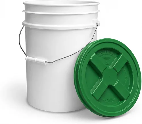 Miniatura 8 de ePackageSupply Cubo blanco de 5 galones con tapa hermética de rosca con sello Gamma verde Fabricado en Estados Unidos Grado alimentario