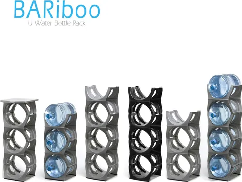 Miniatura 6 de Bariboo Estante apilable para almacenamiento de botellas de agua, organizador de 5 galones, soporte para jarra de cocina, gabinete y organización
