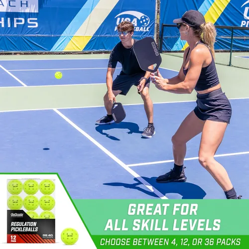 Miniatura 6 de GoSports GS 40 Pelotas de Pickleball - Paquete de 4, 12 o 36 pelotas de Pickleball reguladas aprobadas por USAPA Paquete de 12 - Verde neón