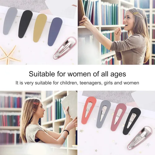 Miniatura 4 de Boobeen Paquete de 20 pinzas para el cabello – Pinzas de pelo de metal acrílico para mujeres – Pasadores de pelo mate para niñas – Horquillas