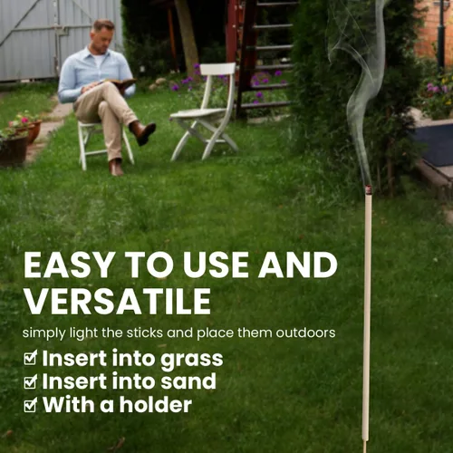 Miniatura 3 de Paquete de 120 repelentes naturales de mosquitos, varillas de incienso para mosquitos para patio, mosquitos, moscas, repelente de plagas