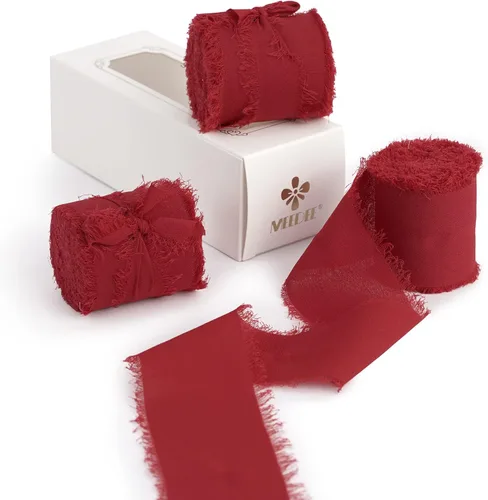 Miniatura 11 de MEEDEE Cinta de Gasa Deshilachada Rosa Empolvado de 2 Pulgadas Cintas de Gasa con Flecos Cintas Rosa Empolvado para Manualidades Cinta de Gasa