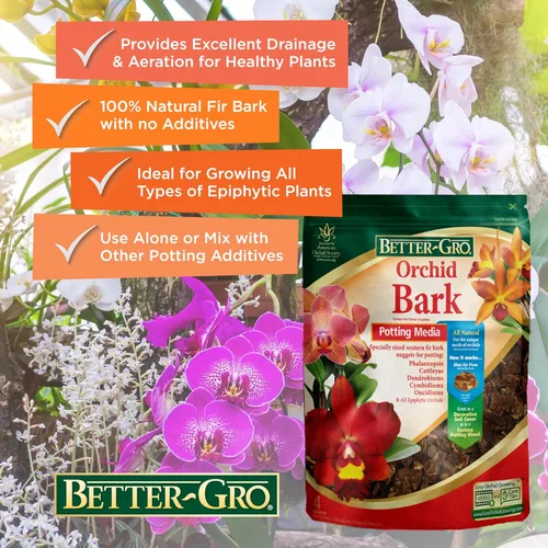 Miniatura 6 de Better-Gro Corteza de Orquídea - Medio de Cultivo de Orquídeas de Grado Premium para Plantar, Trasplantar, Desarrollo de Raíces y Retención de Agua