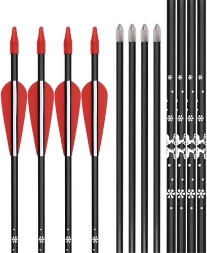 Miniatura 5 de YLS Flechas de tiro con arco de fibra de vidrio negras – Flechas de práctica de 30 pulgadas, perfectas para la práctica de objetivos jóvenes