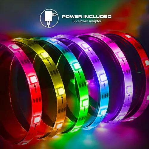 Miniatura 3 de Monster Tira de luces LED inteligentes RGB+IC de 25 pies, tira de luces reactivas de sonido para dormitorio, control de aplicación y voz, tira