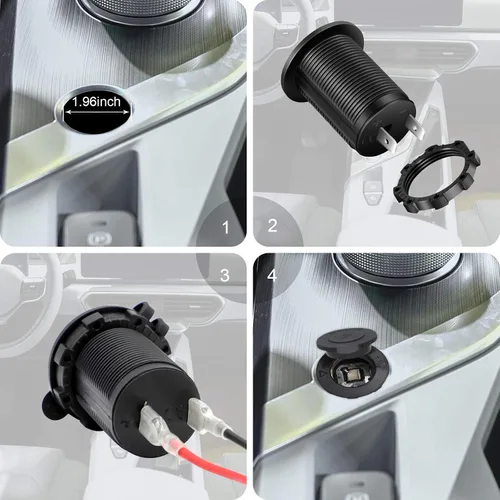 Miniatura 4 de MXRS - Enchufe para encendedor de cigarrillos de 12 V, para coche, motocicleta, todoterreno, RV, toma de corriente, enchufe impermeable, 3