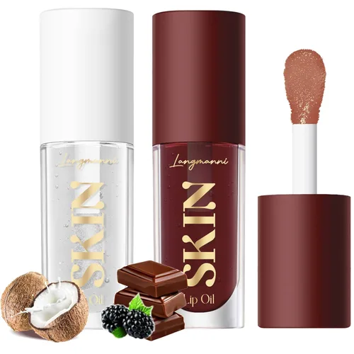 Miniatura 10 de LANGMANNI Aceite labial hidratante, brillo labial sin adherencia, bálsamo labial para el cuidado de los labios, aceite labial con sabor a fruta