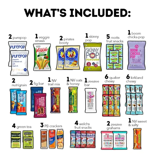 Miniatura 2 de CRAVEBOX Caja de aperitivos saludables (45 unidades) para el Día del Padre, paquete de cuidado de paquete de regalo, cesta de regalo para niños