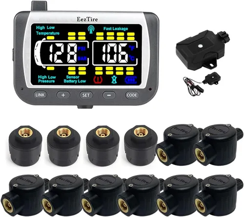 Miniatura 13 de EEZ RV Products EEZTire - Sistema de monitoreo de presión de neumáticos en tiempo real/24x7 - Monitor a color + 4 sensores + Sistema de refuerzo