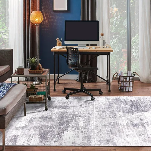 Miniatura 19 de Rugshop Alfombra abstracta azul envejecida moderna inspirada en estilo bohemio para entrada, cocina y baño, 2 x 3 pies