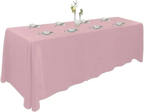 Miniatura 33 de Urby Mantel negro para mesas rectangulares de 6 a 8 pies con capacidad para 6 a 8 personas, manteles de mesa de tela para fiestas de 6 a 8 sillas