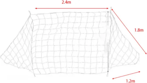 Miniatura 3 de Red de fútbol, deportiva, portátil, para portería de fútbol, red de repuesto para entrenamiento de fútbol (8 x 6 pies), no incluye postes