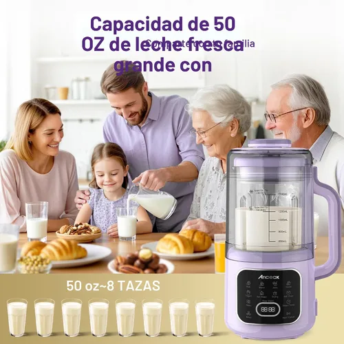 Miniatura 3 de Máquina automática de leche de nueces 11 en 1 – Máquina automática de leche multifunción para leche de almendras, avena, soja, yogur, jugo