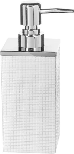 Miniatura 4 de Creative Scents Estella - Juego completo de accesorios de baño, juego de baño blanco de 4 piezas con base plateada incluye: dispensador de jabón