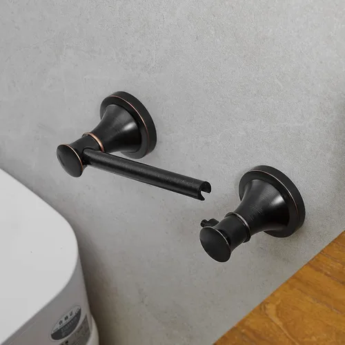 Miniatura 9 de RUMOSE Portarrollos de papel higiénico para baño, mango de tejido pivotante flexible en la pared, bronce aceitado frotado a prueba de óxido, acero