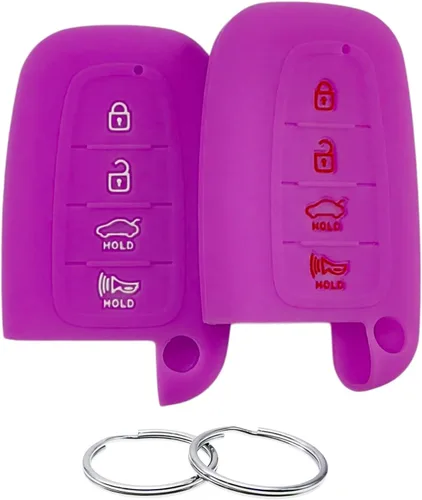 Miniatura 9 de REPROTECTING Funda de Llavero de Goma de Silicona Compatible con Hyundai Azera Elantra GT Equus Genesis Santa Fe Tucson Veloster Veracruz Kia Forte