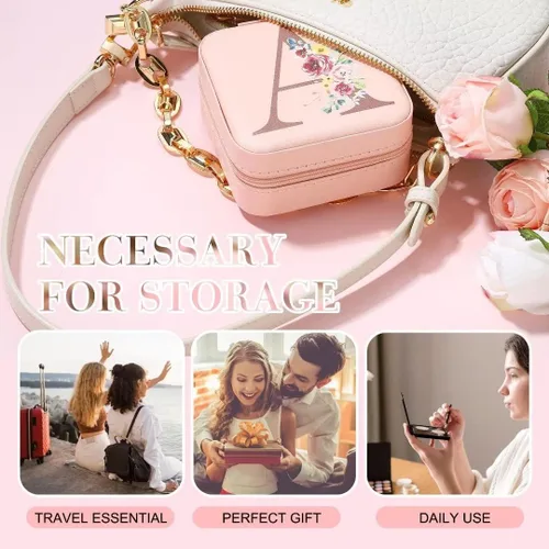 Miniatura 2 de Parima Joyero de viaje para joyas Pequeñas cajas de joyería con iniciales, organizador de joyas, regalos de Navidad para mujeres, mamá, amigas