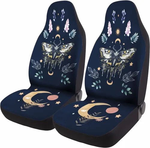 Miniatura 77 de GENANY Horror Nightmare Skellington - 2 fundas de asiento delantero para automóvil, camión, SUV, regalos de Navidad, funda de asiento de cubo
